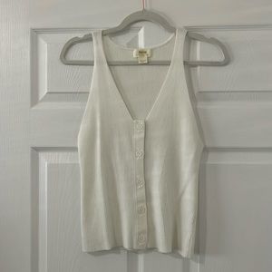 Maeve by Anthropologie white knit tank top